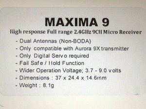 画像2: HITEC AFHSS 2.4GHz 9ch 小型受信機 MAXIMA 9