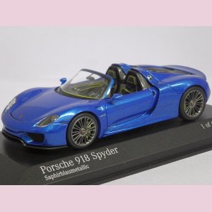 画像: ミニチャンプス ポルシェ 918 スパイダー 2013 BLUE.MET