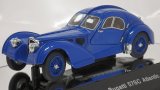 画像: AUTOart Bugatti TYPE57SC ATLANTIC (WITH METAL WIRE-SPOKE WHEELS) BLUE フル開閉モデル