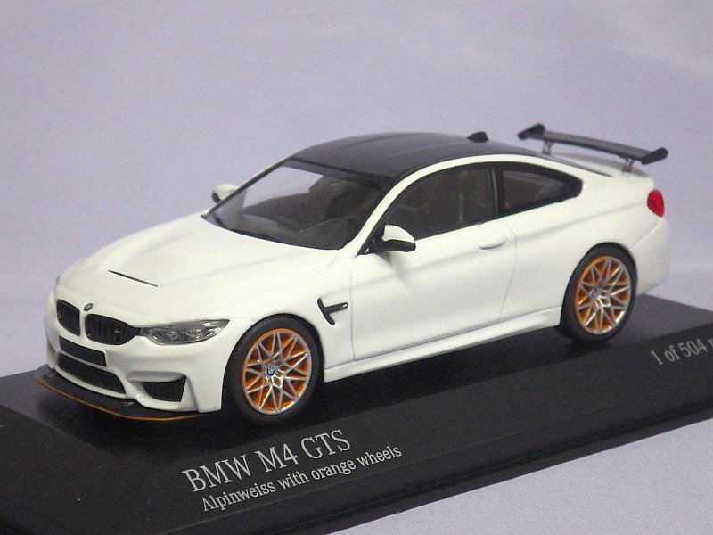ミニチャンプス BMW M4 GTS 2016 WHITE with orange wheels - Tada