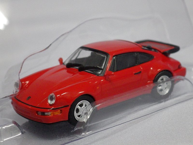 画像1: ミニチャンプス ポルシェ 911 Turbo (964) 1990 RED