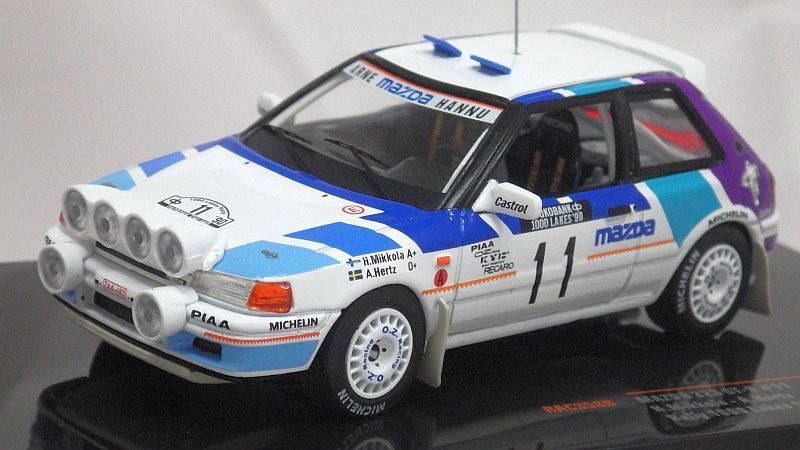 画像1: イクソ マツダ 323 GT-X #11 H.Mikkola/A.Hertz Rally 1000 Lakes 1990 WHITE/BLUE