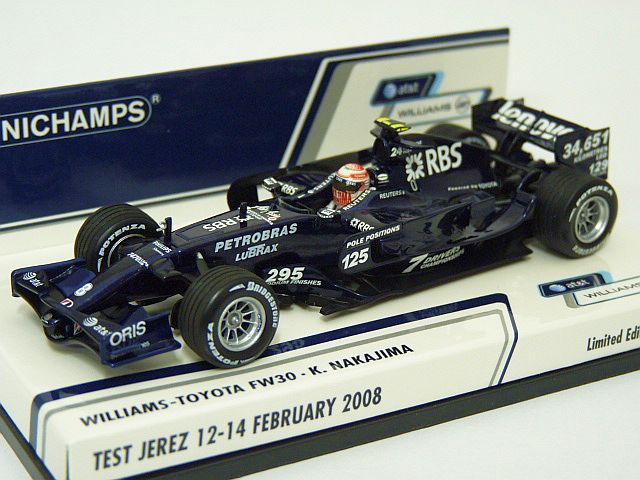 画像1: MINICHAMPS  at&t  Williams-Toyota FW30 K.Nakajima Test Jerez 12-14 Feb 2008 DARK BLUE